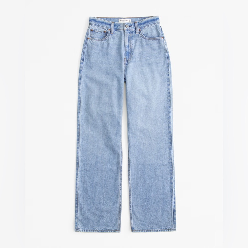 Abercrombie & Fitch Drapey Rigid Curve Love High Rise Loose Jeans Womens Size 24